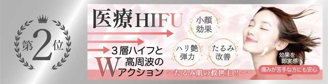 お手頃治療 第2位 医療HIFU