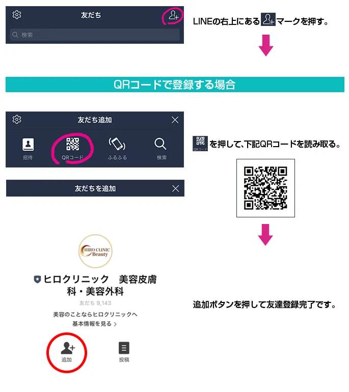 line@ QRコードで登録する場合