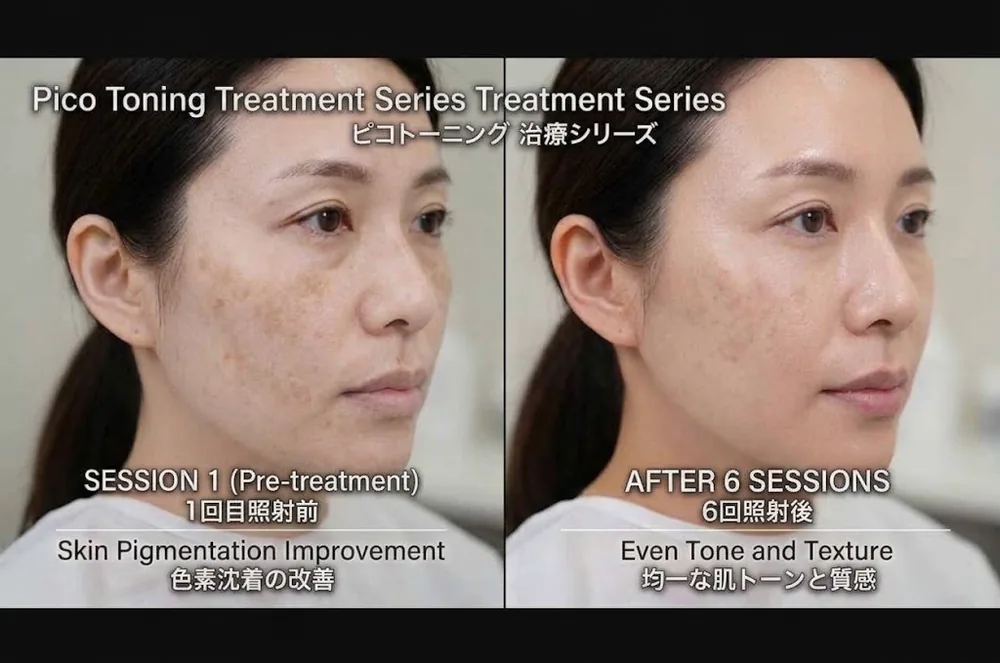 ピコレーザートーニングの症例写真（色素沈着（6回照射後））｜ヒロクリニック美容皮膚科