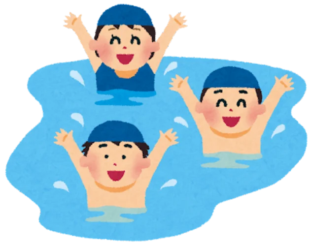 プールでの水いぼ感染イメージ