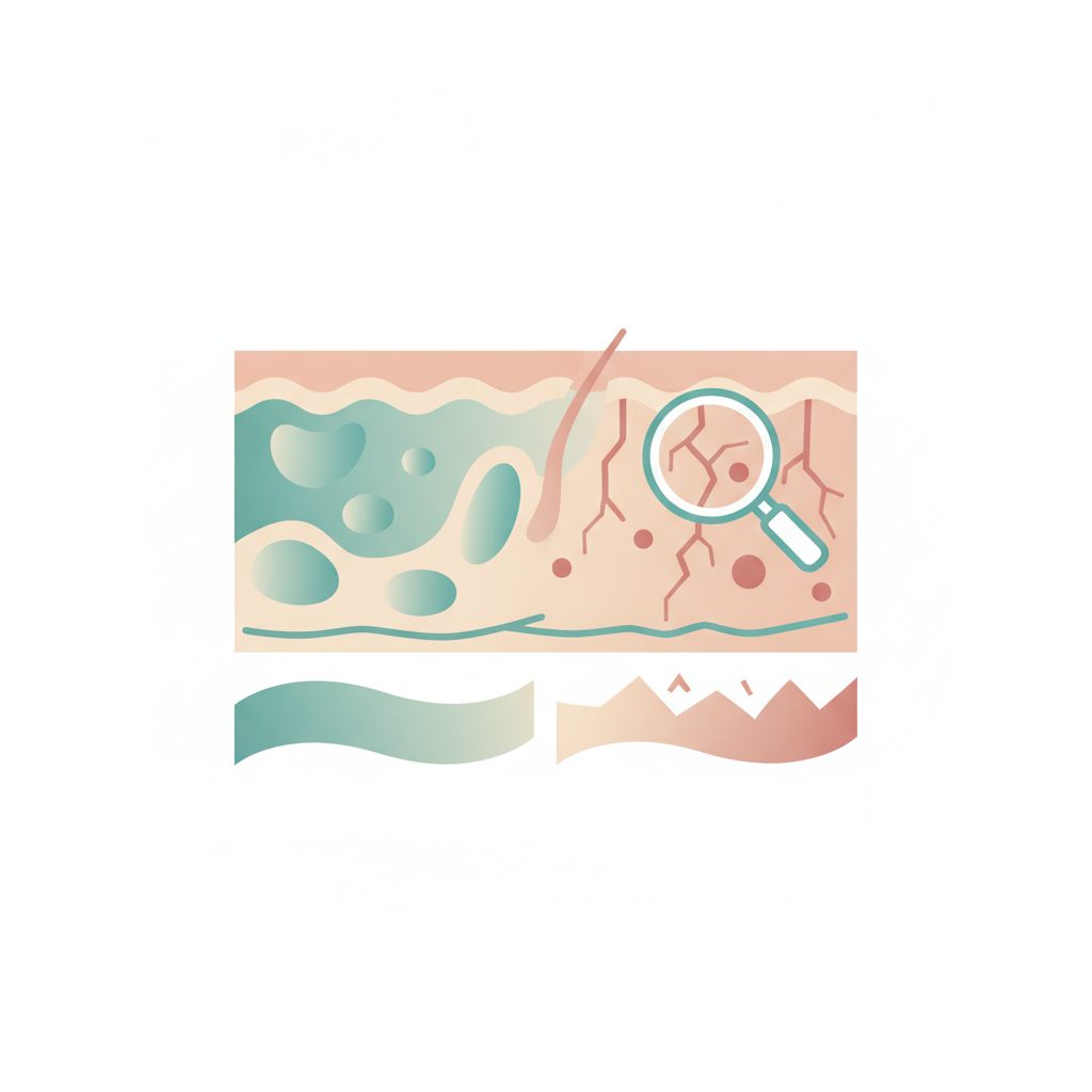 乾皮症から皮脂欠乏性湿疹へ進行する仕組みを示したイラスト図解
