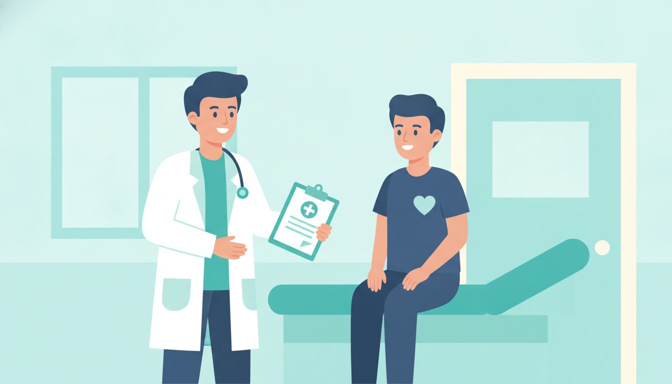 医師が患者に説明している診察の様子のイラスト