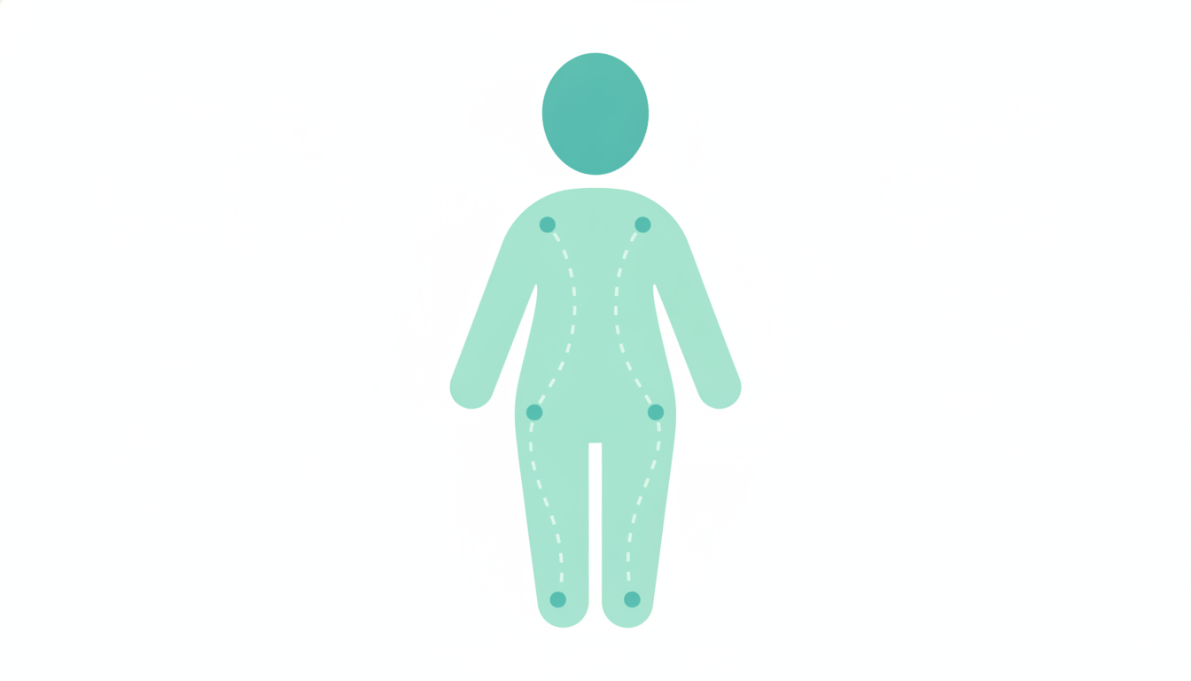 乳腺堤(ミルクライン)の位置を示すイラスト。脇の下から鼠径部にかけて左右対称のラインが伸びている