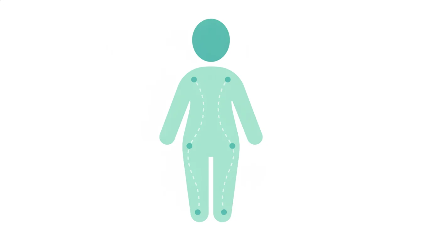 乳腺堤(ミルクライン)の位置を示すイラスト。脇の下から鼠径部にかけて左右対称のラインが伸びている