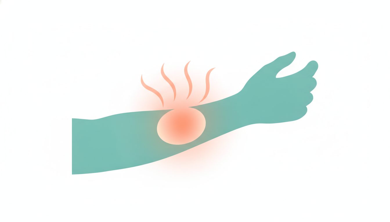 膿瘍や血腫による炎症の様子を示す抽象イラスト