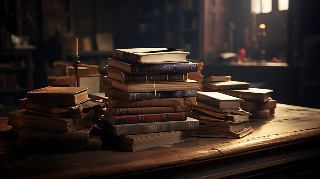 積み上げられた本