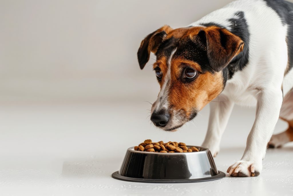 
ご飯を食べる犬