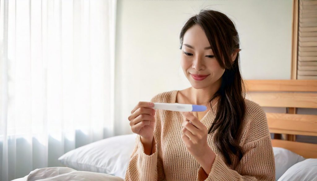 
妊娠検査薬で妊娠を確認する