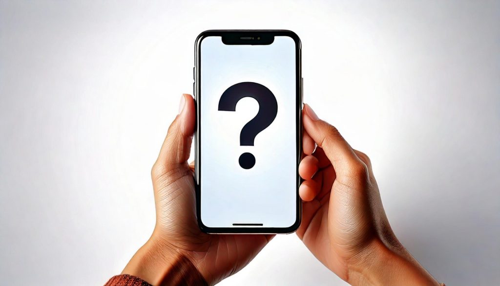 スマホの画面に浮かぶ?マーク