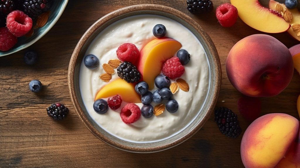 
たっぷりのフルーツとヨーグルト