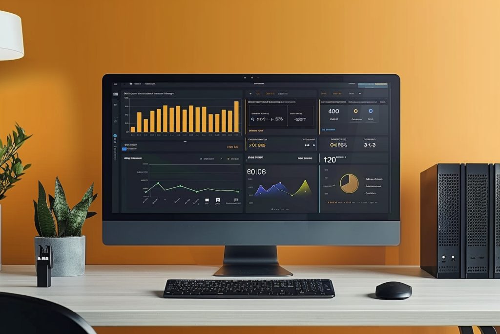 データやグラフを表示するモニター