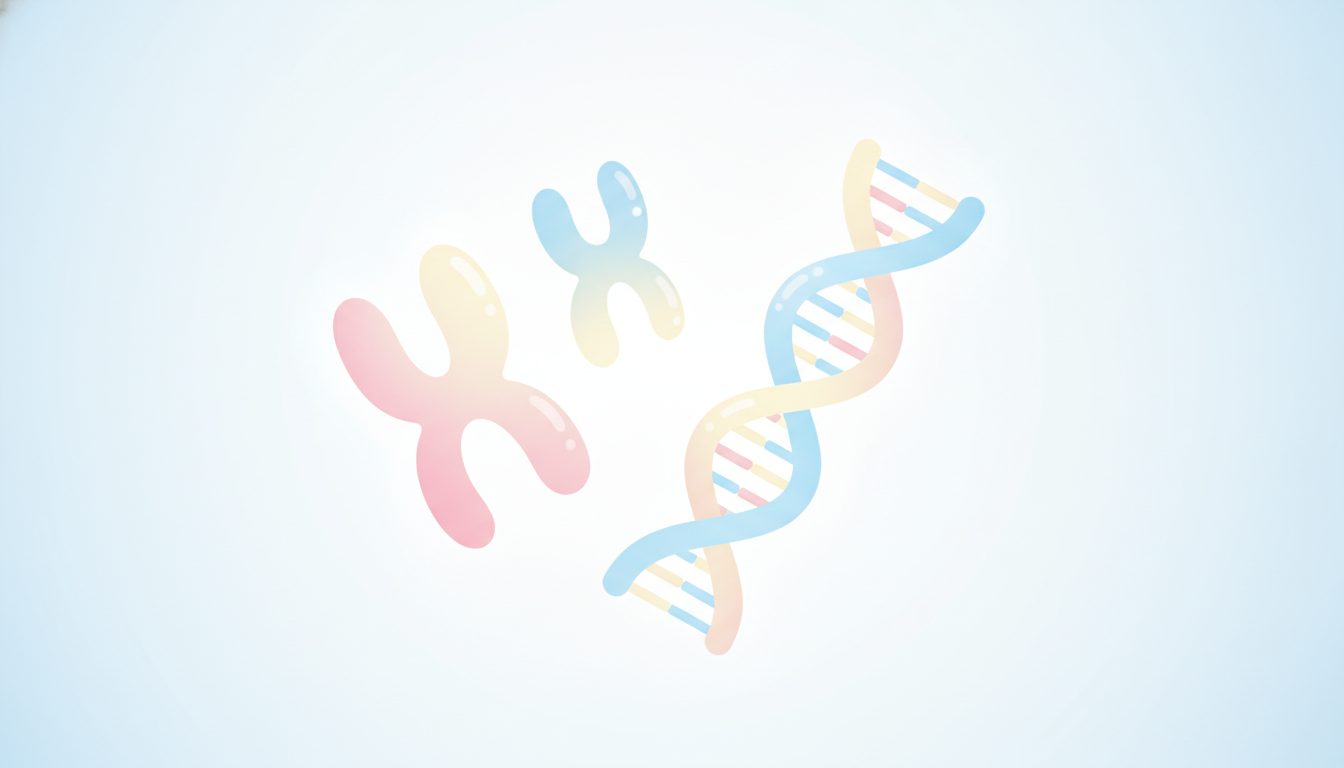 22番染色体とDNA二重らせんを表した図解