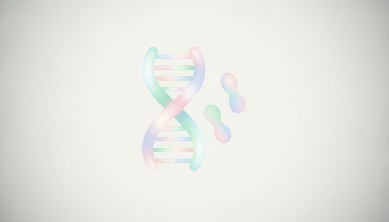 メビウス症候群に関わる遺伝子を表すDNAと染色体のイラスト