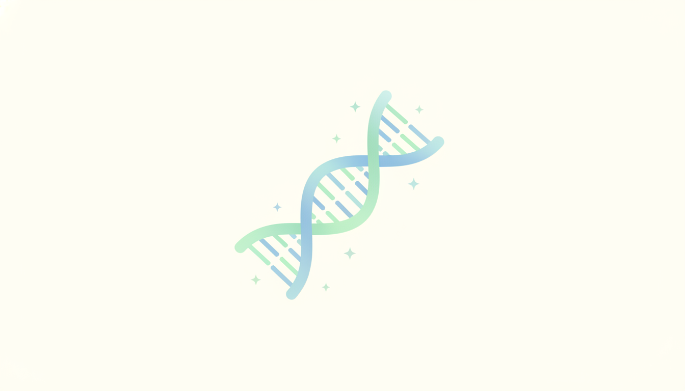 優性遺伝のしくみを表すDNA二重らせんのイラスト