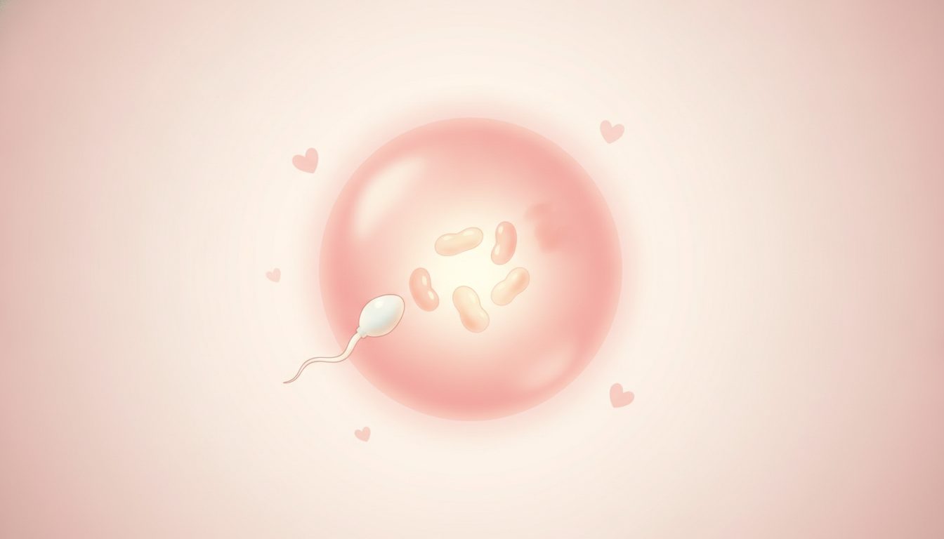 卵子に近づく精子と、母から受け継がれるミトコンドリアのイメージ