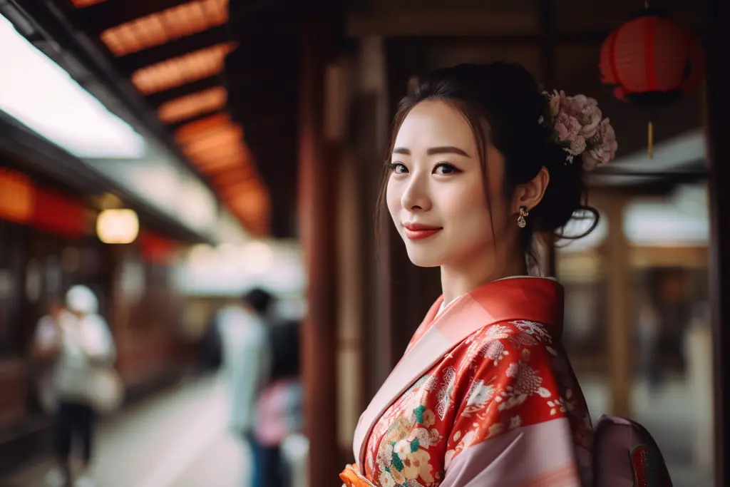 着物を着た綺麗な女性