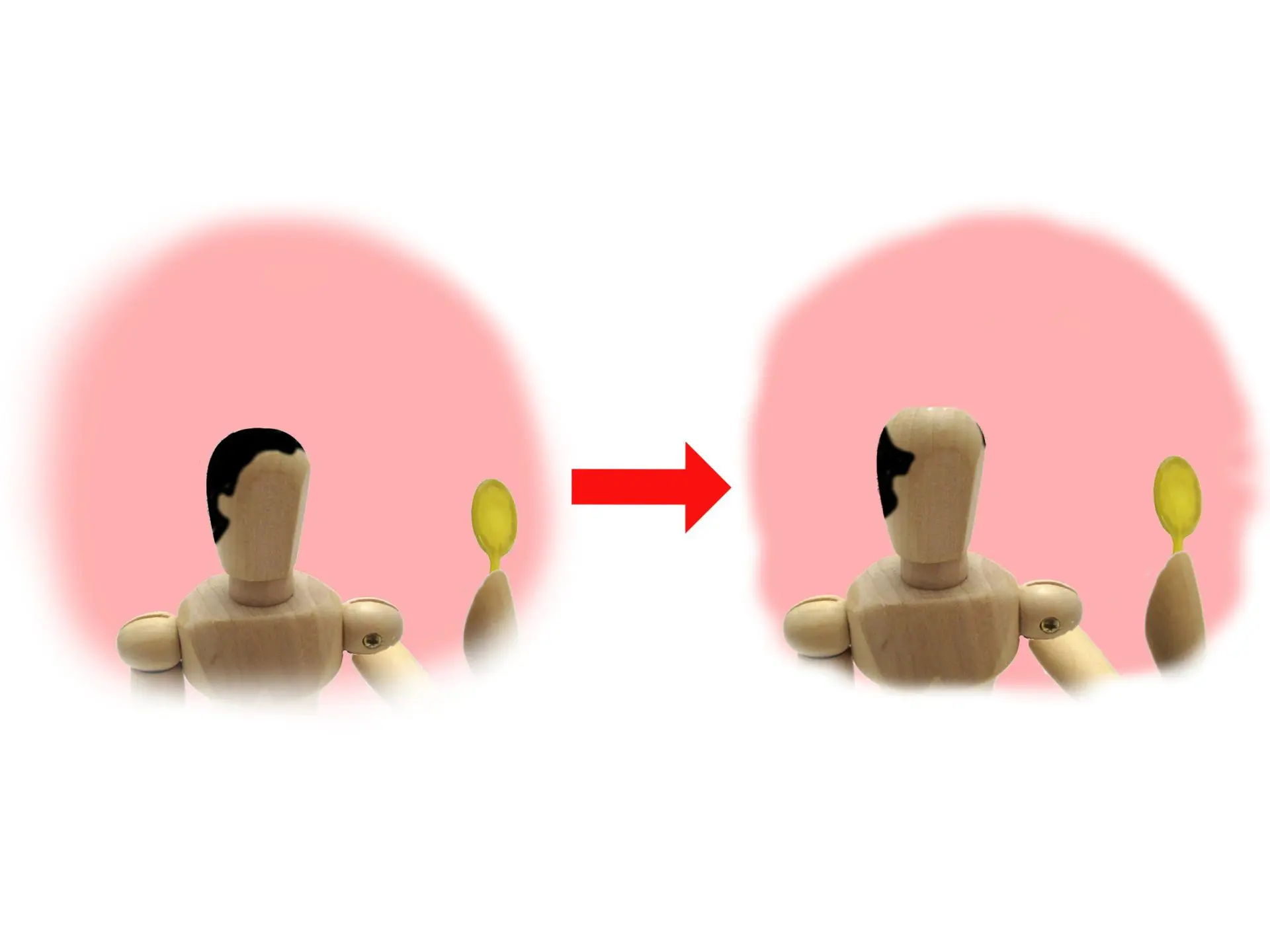 薄毛が進行した人形