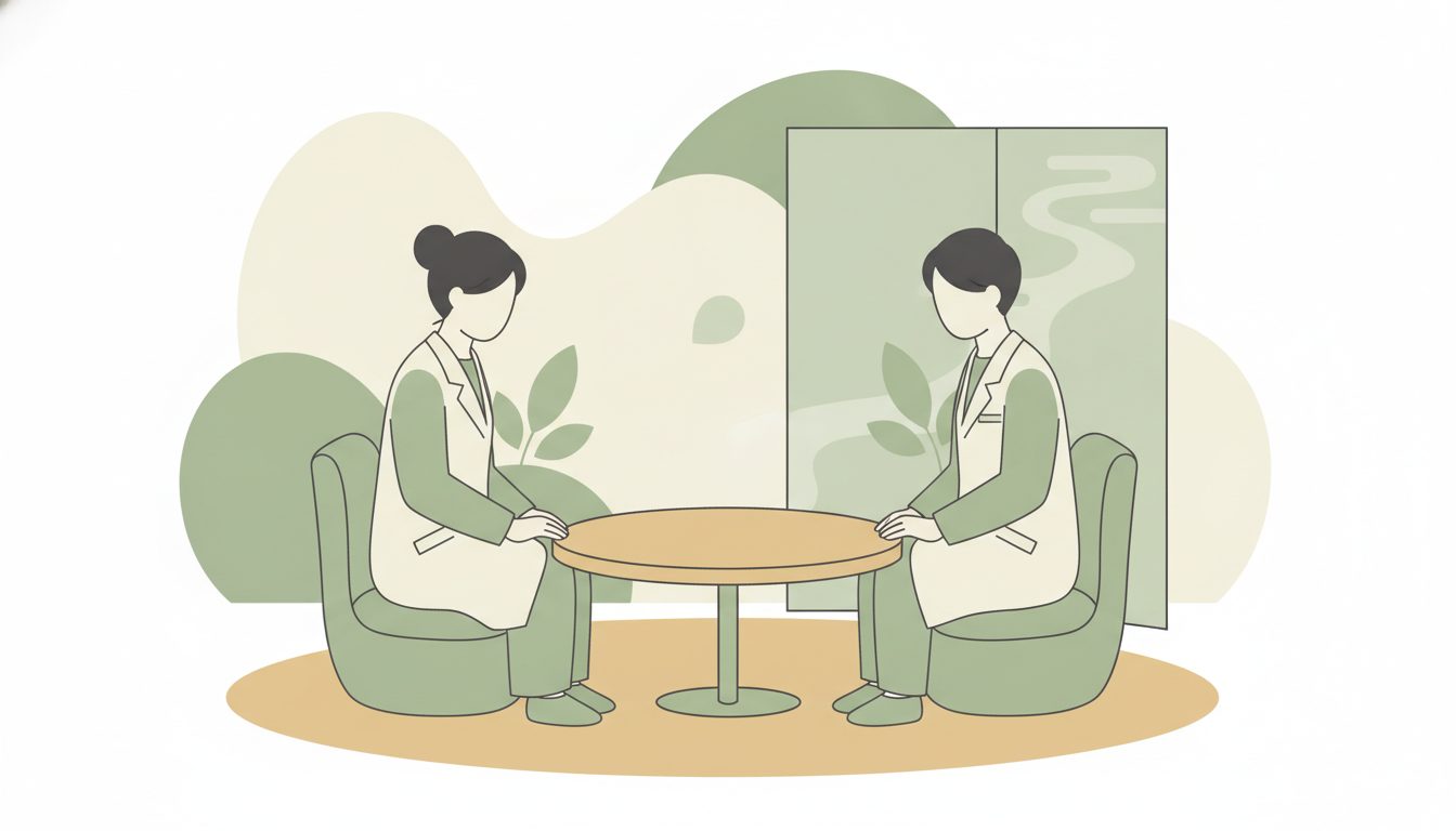 主治医に飲酒について相談する診察場面のイラスト