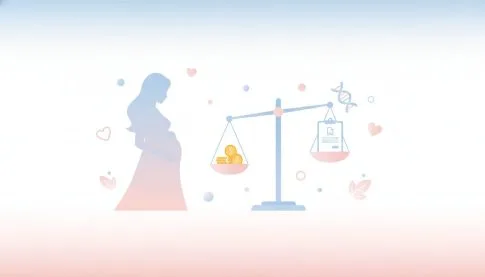 出生前親子鑑定の費用と検査を天秤でイメージしたイラスト