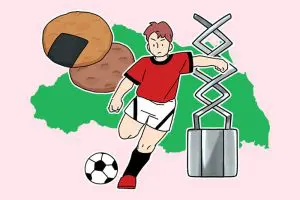 せんべい　サッカー　地図　イラスト