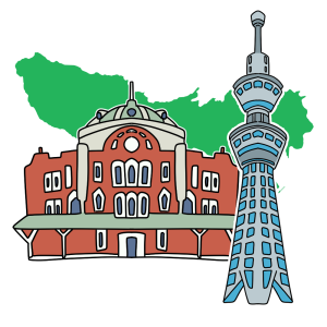 新型出生前診断(早期NIPT)東京駅前院｜妊娠が分かったらすぐ検査可能　東京　東京駅　スカイツリー　イラスト　透かし