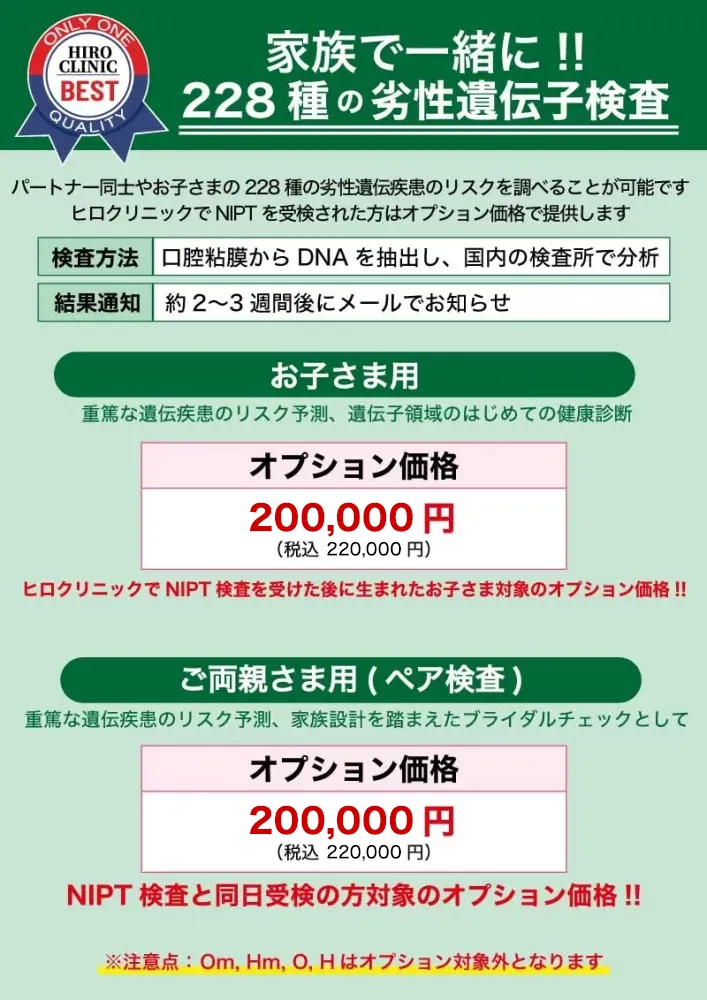 228種類の潜性遺伝子検査 SP表示