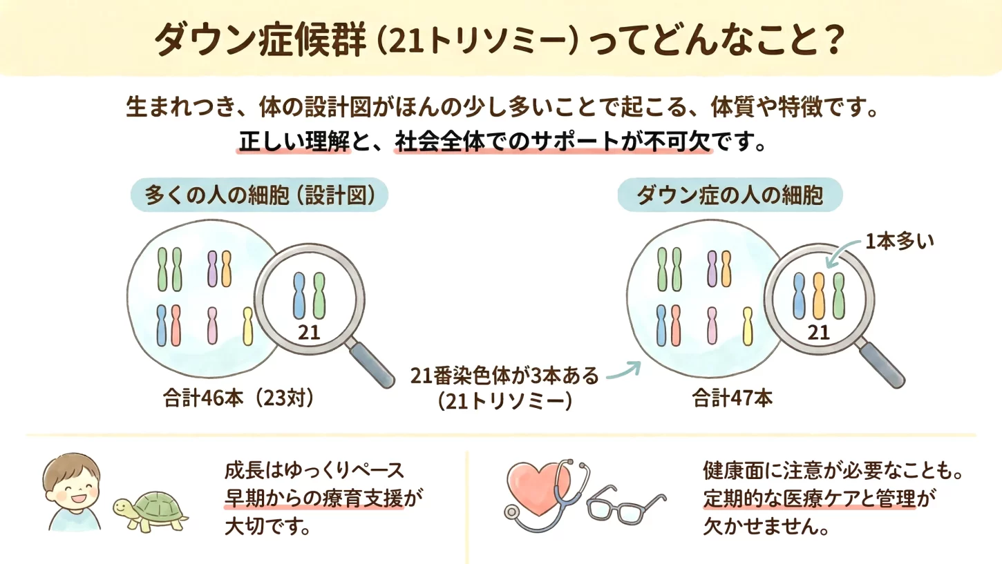 ダウン症候群（21トリソミー）ってどんなこと？