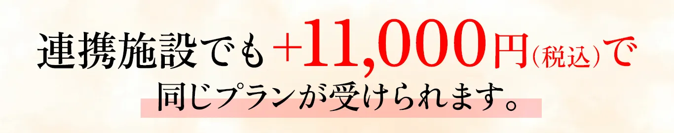 連携施設でも+11,000円（税込）で同じプランが受けられます。