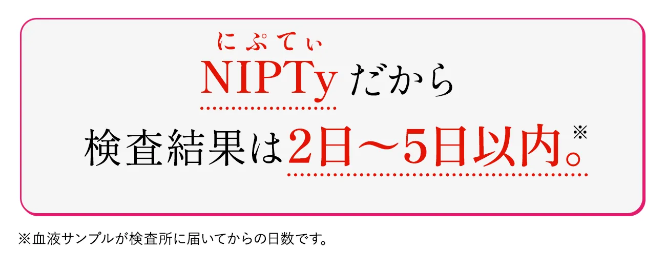 国内検査だから、検査結果は翌日〜5日以内。