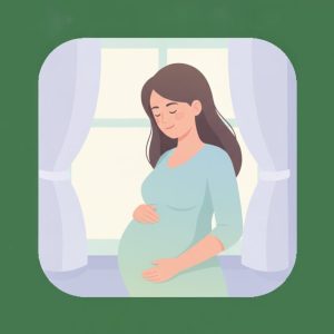胎動を感じる妊婦のイメージ