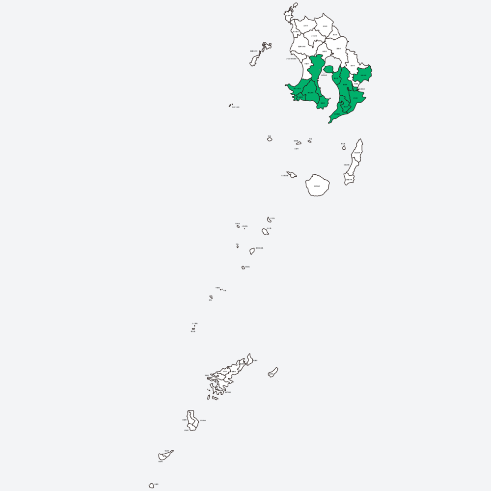 鹿児島県のNIPT自宅採血 対応エリアマップ