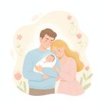 大切に見守られる赤ちゃんのイメージ
