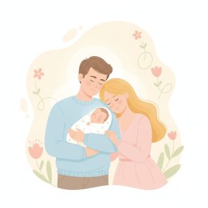 大切に見守られる赤ちゃんのイメージ