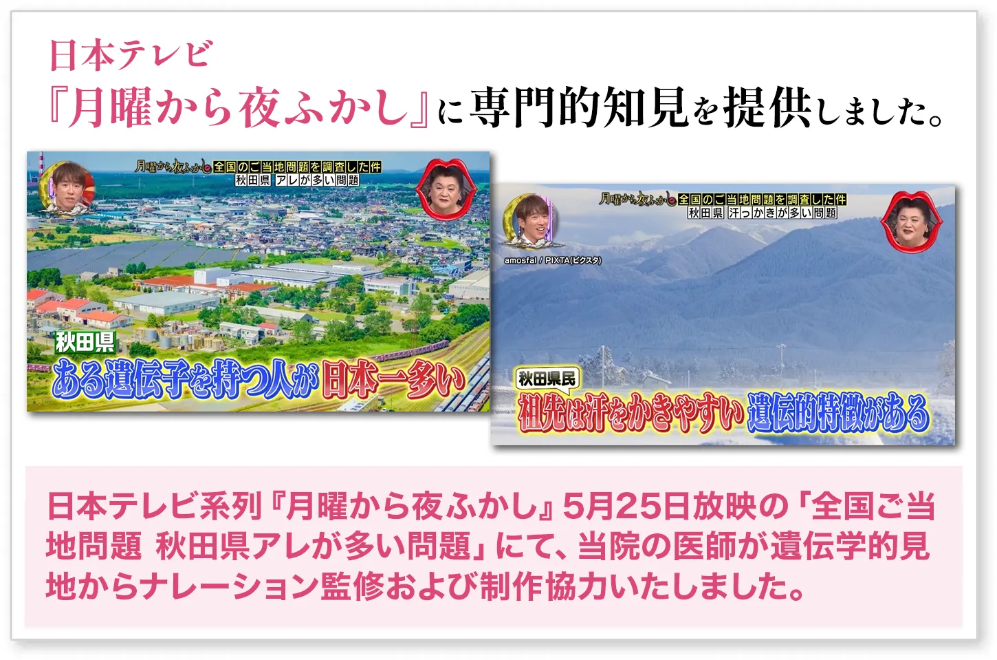 日テレ「月曜から夜更かし」に専門的知見を提供