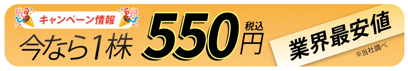 今なら1株550円(税込)
