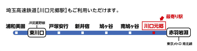 埼玉高速鉄道【川口元郷駅】もご利用いただけます。